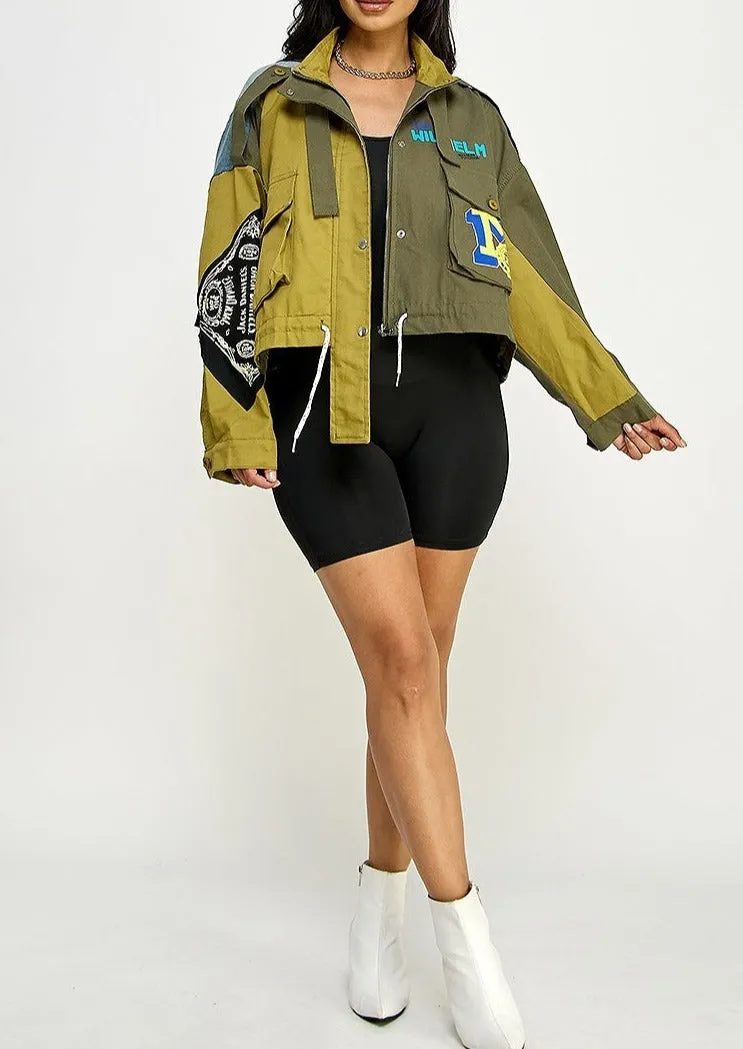 Olive Oversized Short Jacket