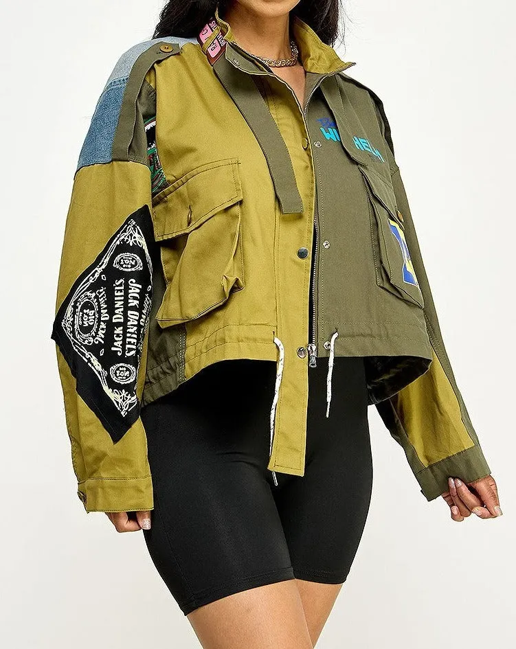 Olive Oversized Short Jacket