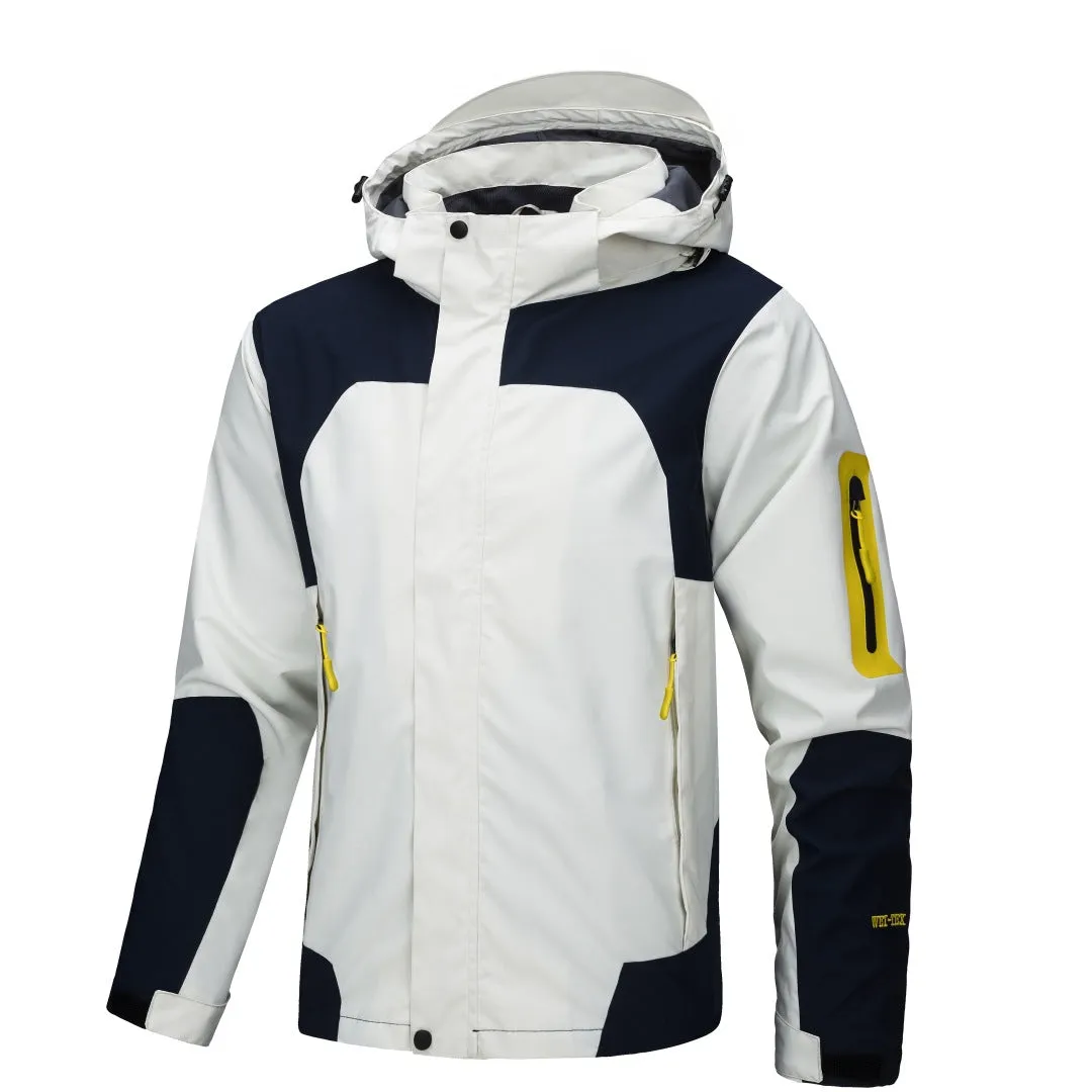 OUTDOOR DETACHABLE HOODED WATERPROOF HARDSHELL JACKET