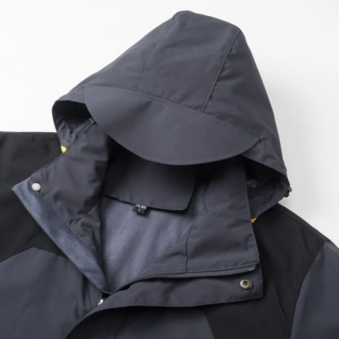 OUTDOOR DETACHABLE HOODED WATERPROOF HARDSHELL JACKET