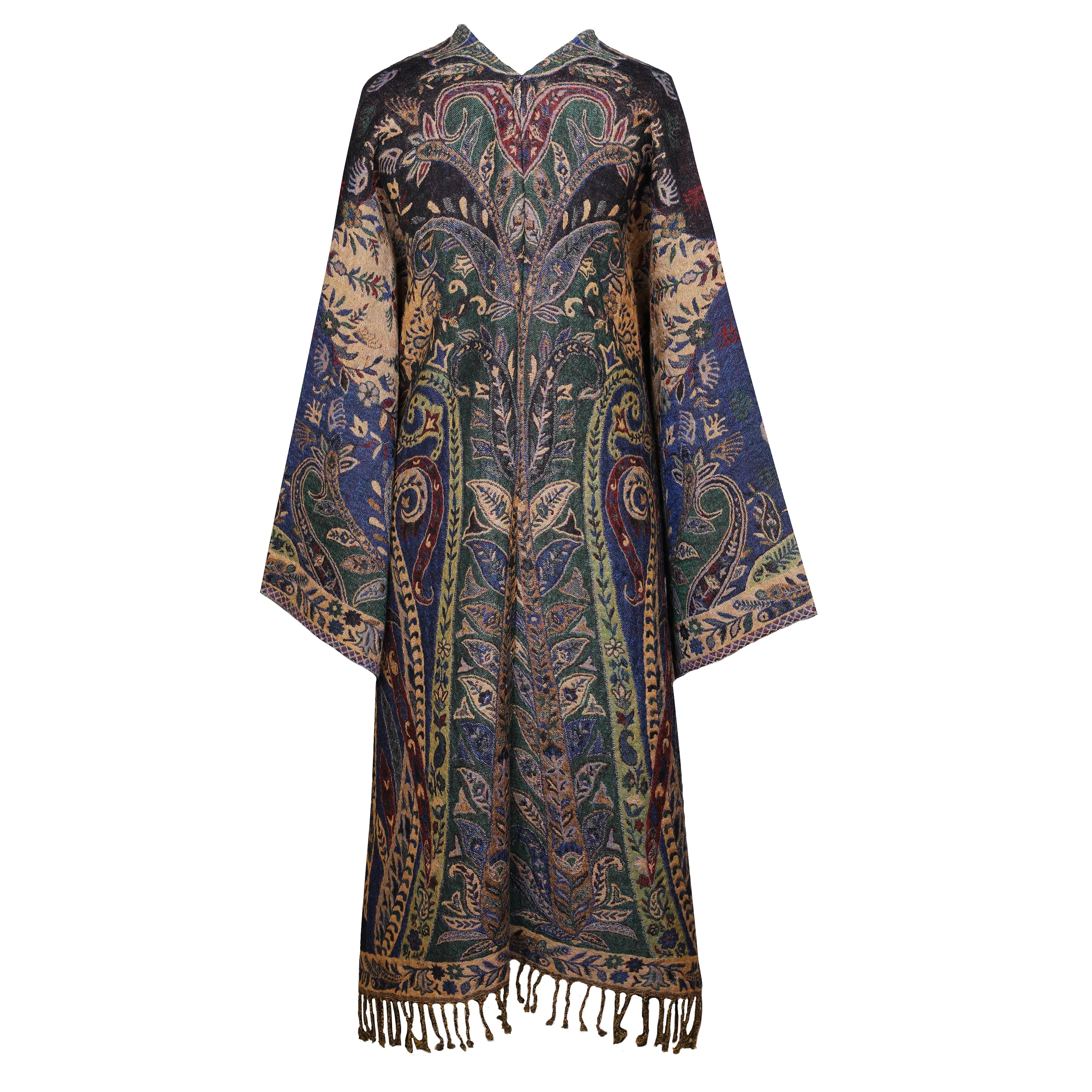 Paola Paisley Boiled Wool Kimono Coat Store Credit