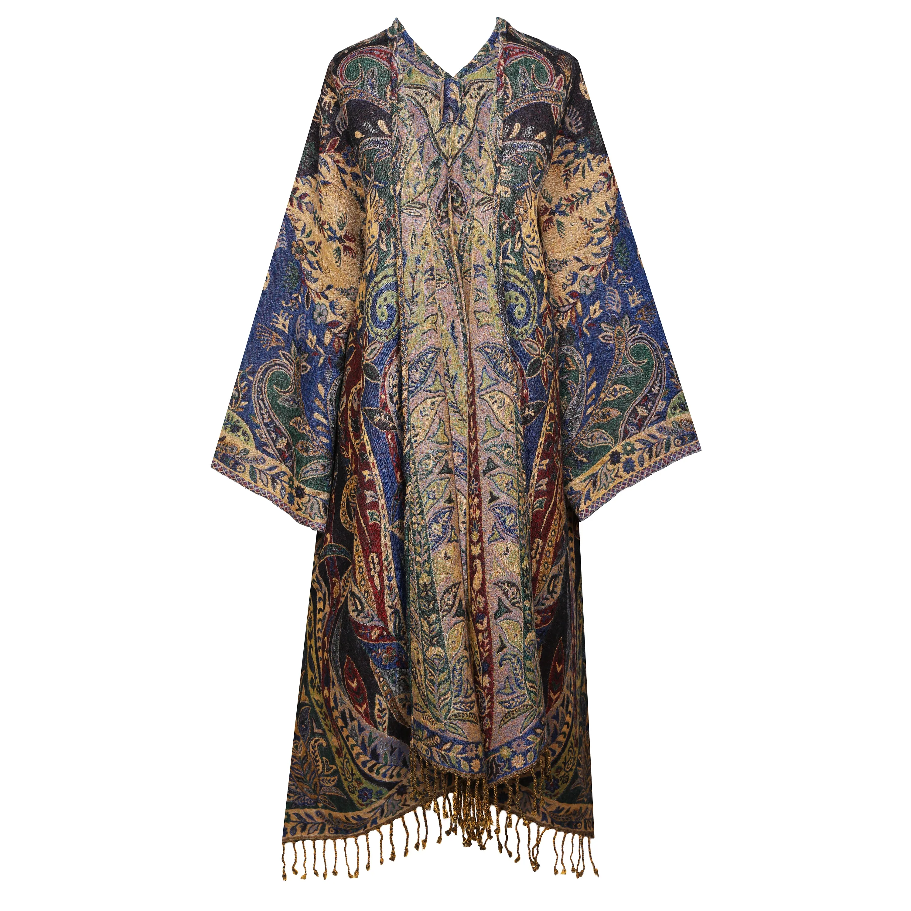 Paola Paisley Boiled Wool Kimono Coat Store Credit