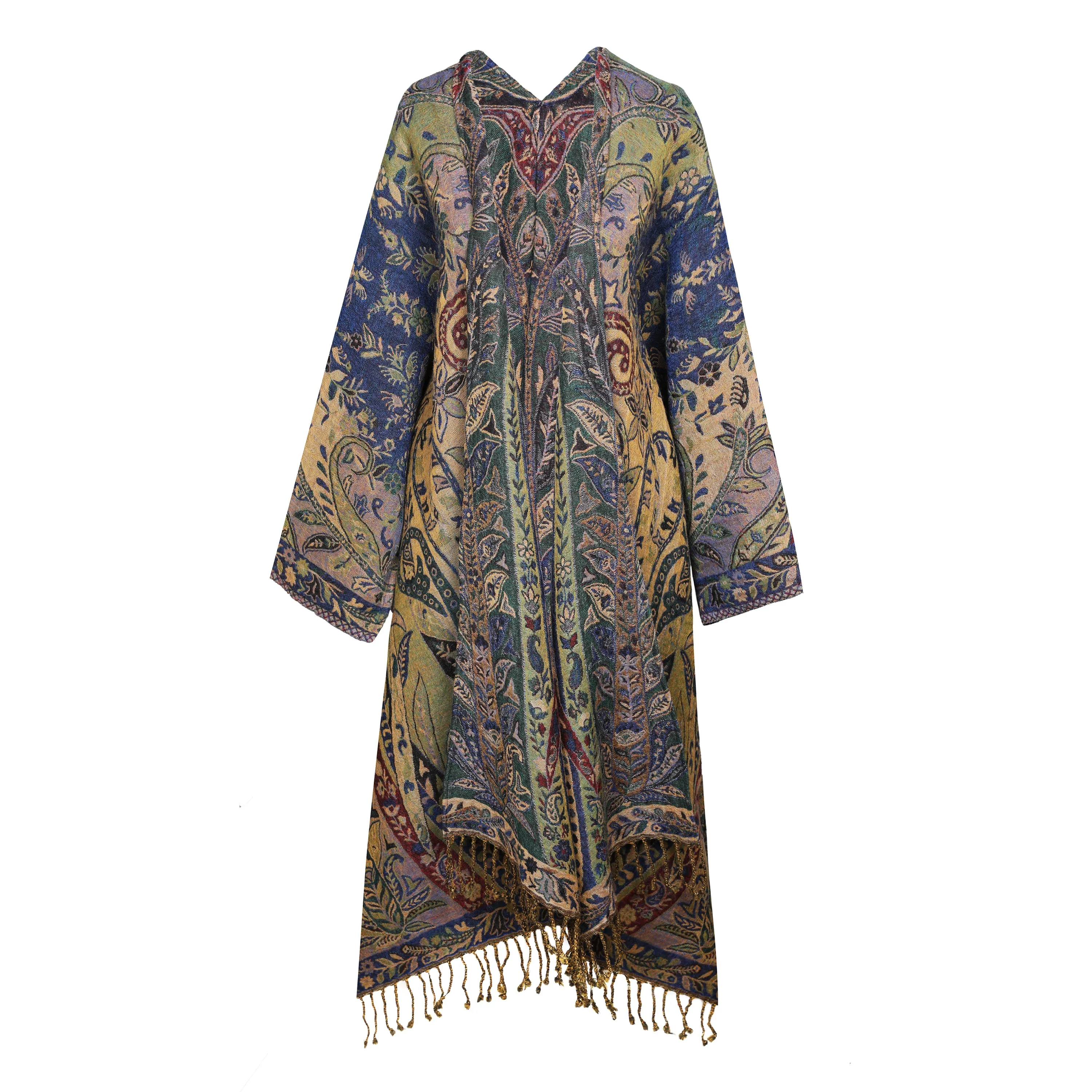 Paola Paisley Boiled Wool Kimono Coat Store Credit