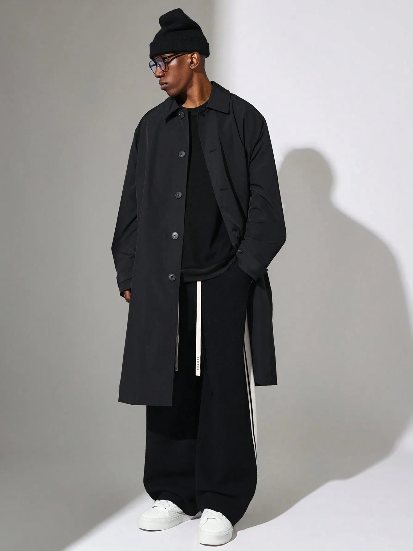 Regular Fit Nylon Trench Coat