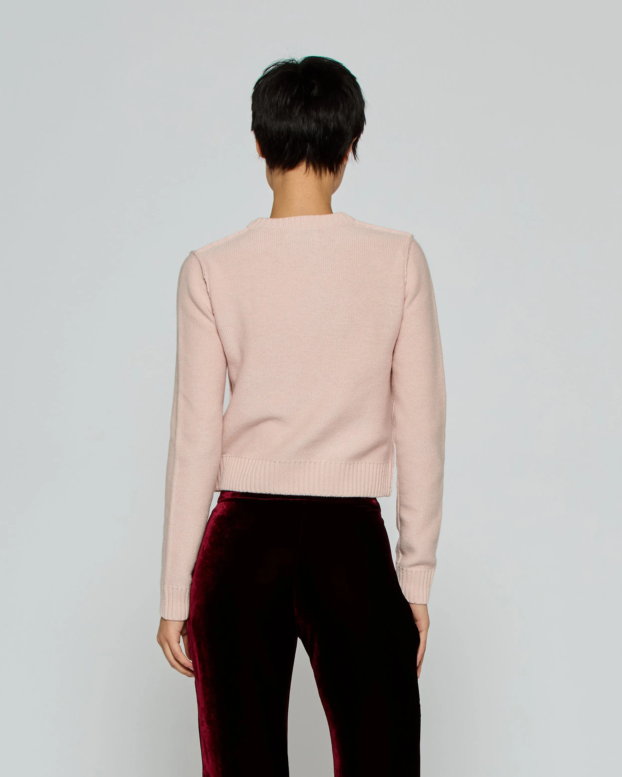 Round Neck Jumper - Pale Pink