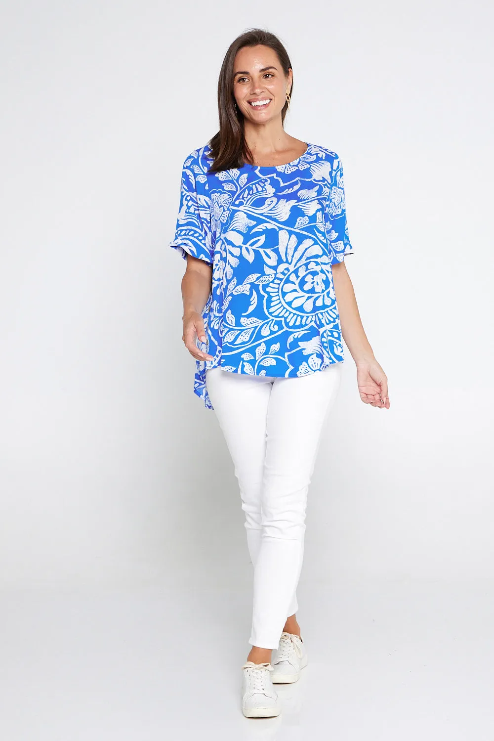 Sarina Top - Blue Print