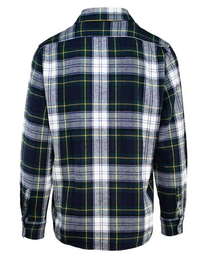 Schott NYC Plaid Cotton Flannel Shirt - White/Navy/Hunter