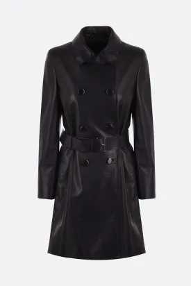 soft nappa double-breasted trench coat