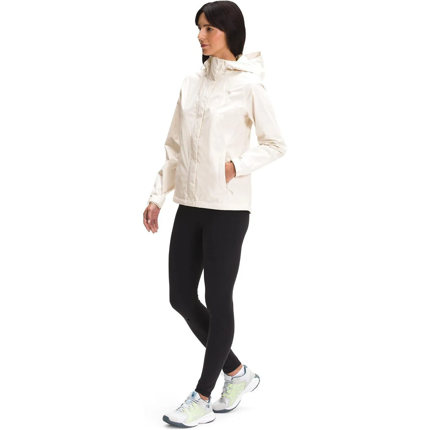 THE NORTH FACE Women’s Venture 2 Waterproof Hooded Rain Jacket (Standard and Plus Size), Gardenia White, X-Large