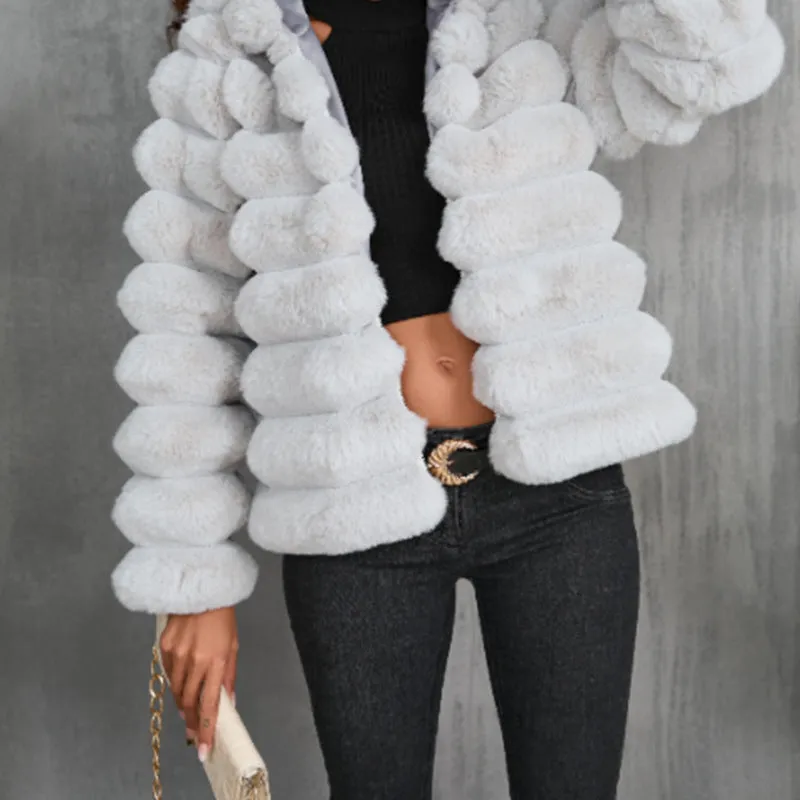 Trendy Imitation Short Fur Coat