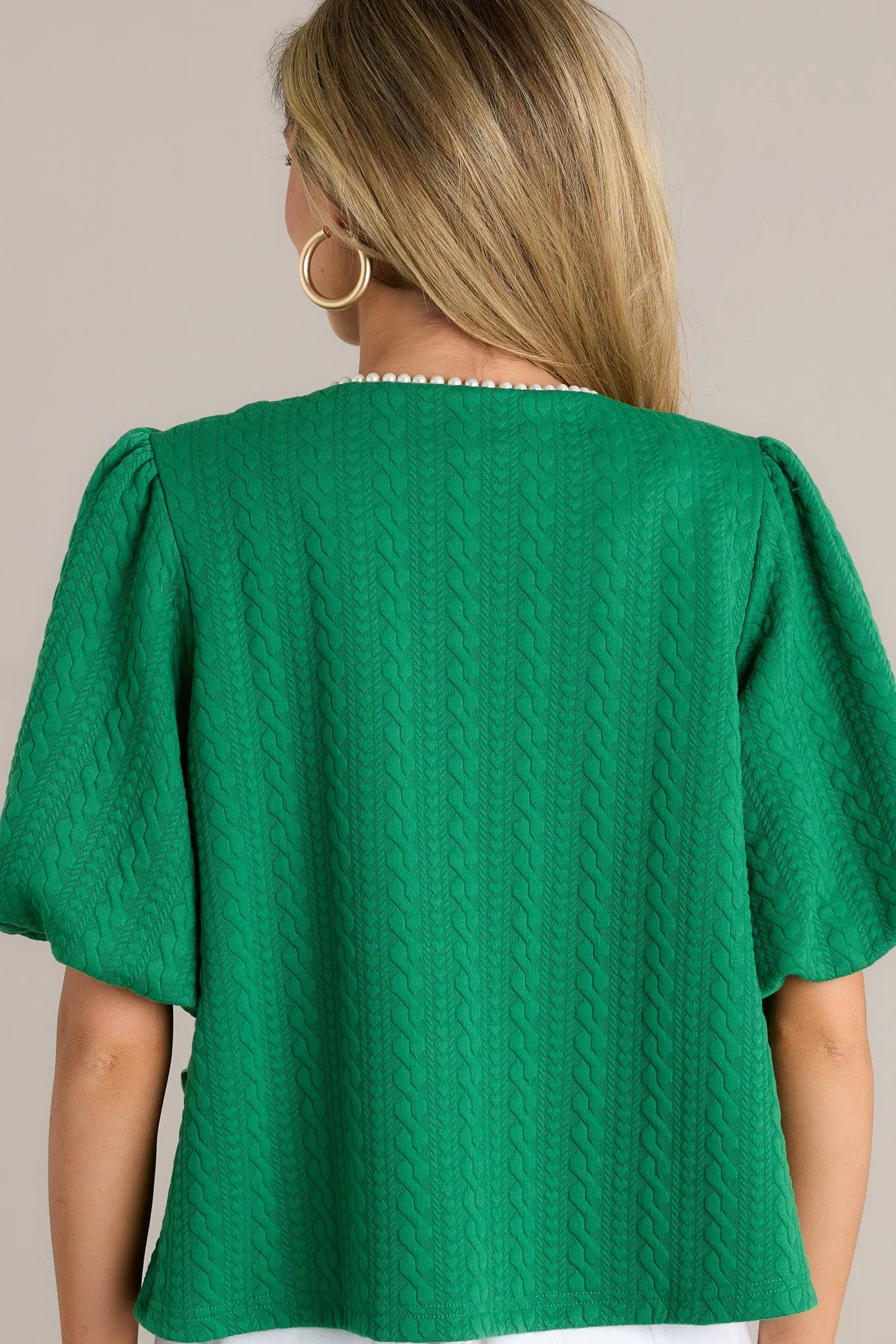 Universal Charm Kelly Green Short Puff Sleeve Jacket