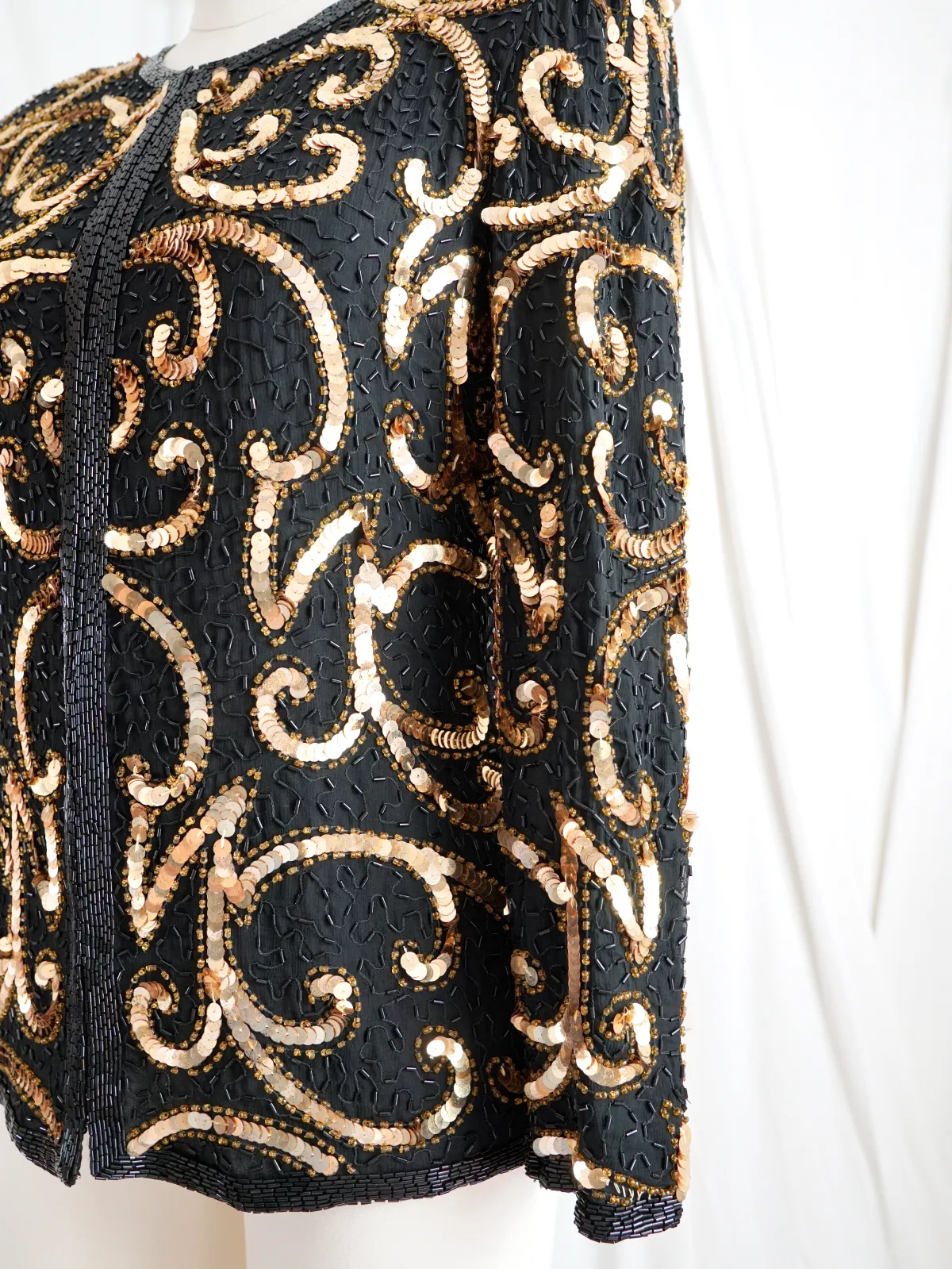 Vintage Silk Golden Sequin Jacket