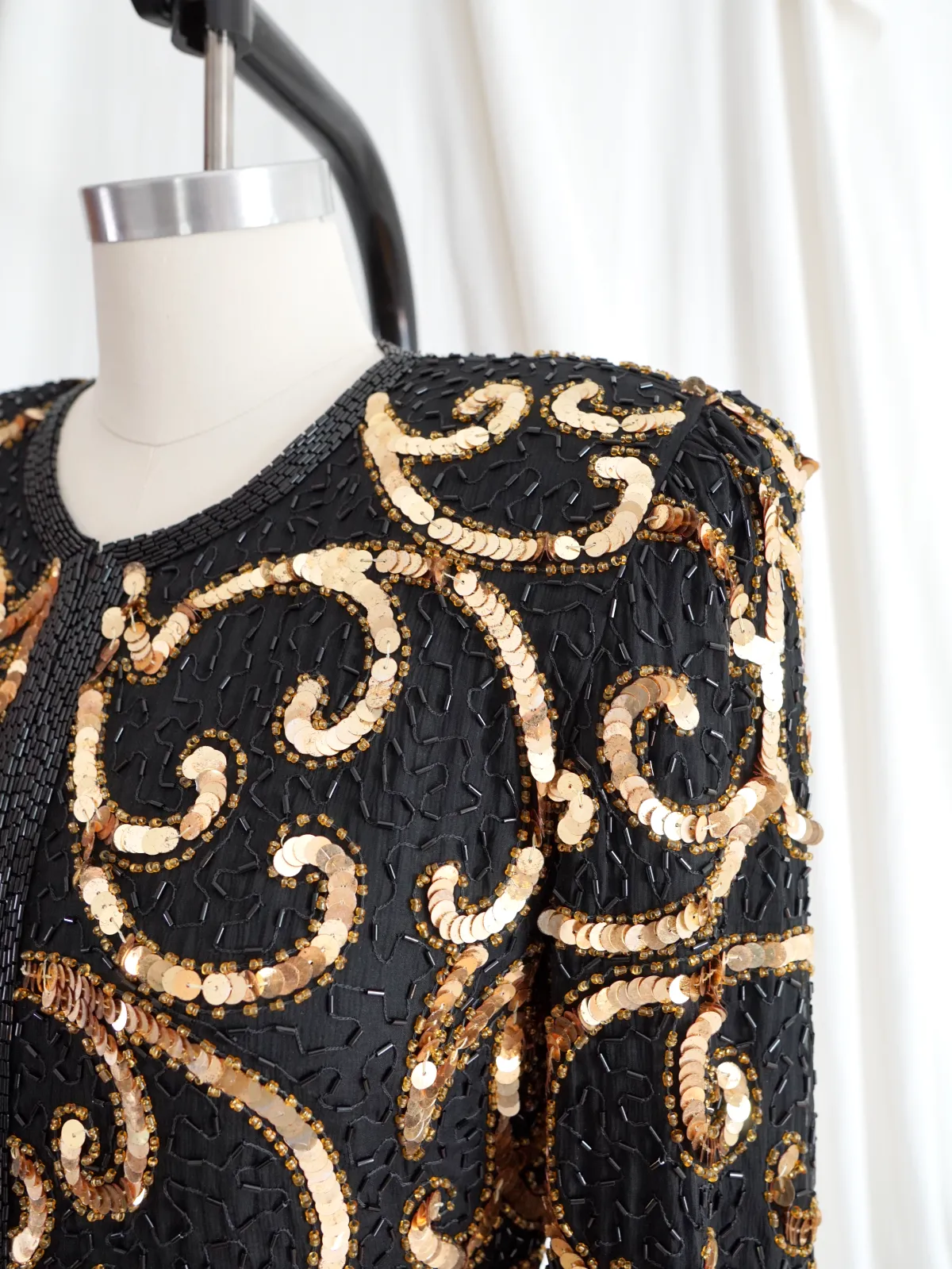 Vintage Silk Golden Sequin Jacket