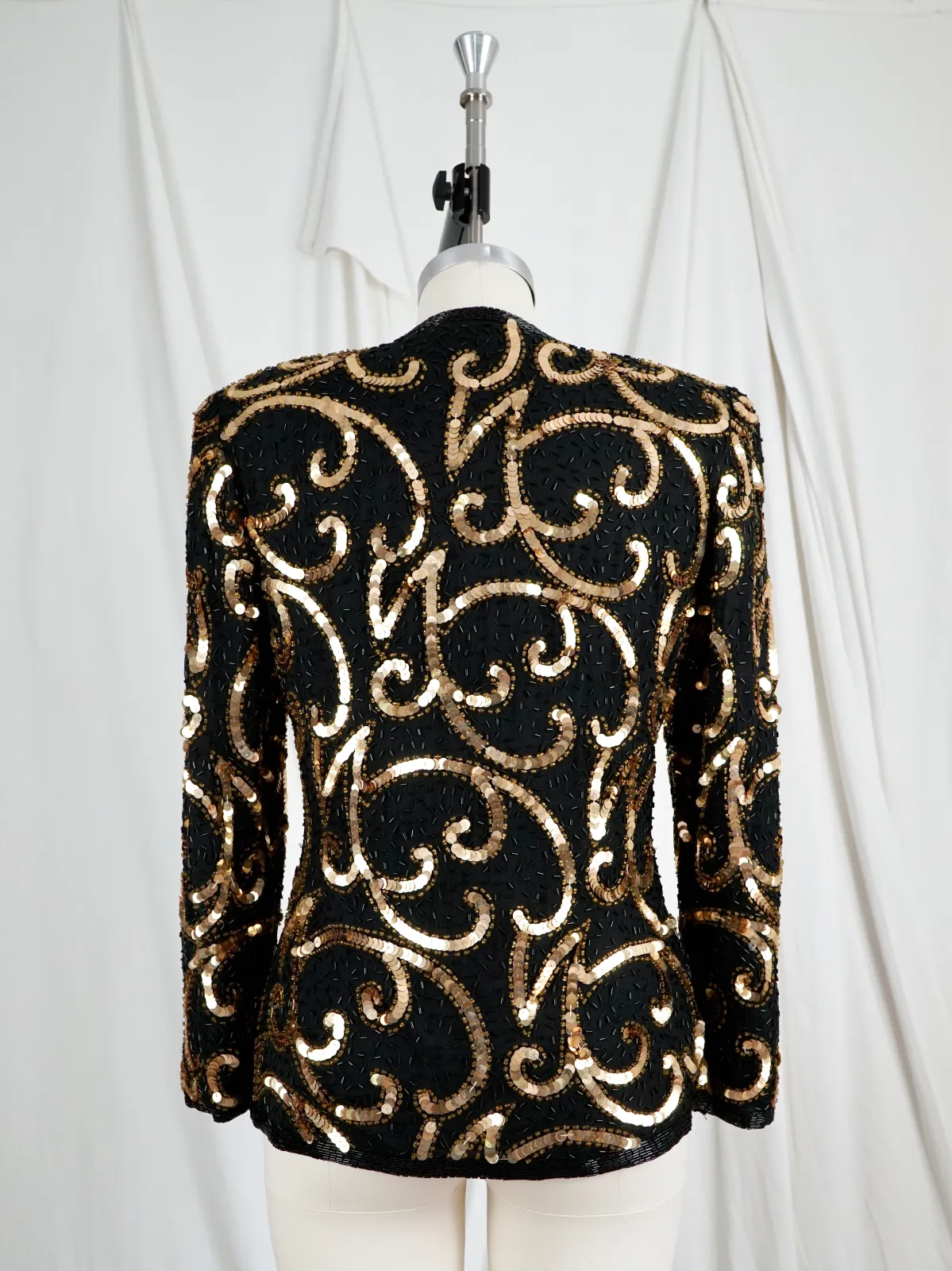 Vintage Silk Golden Sequin Jacket