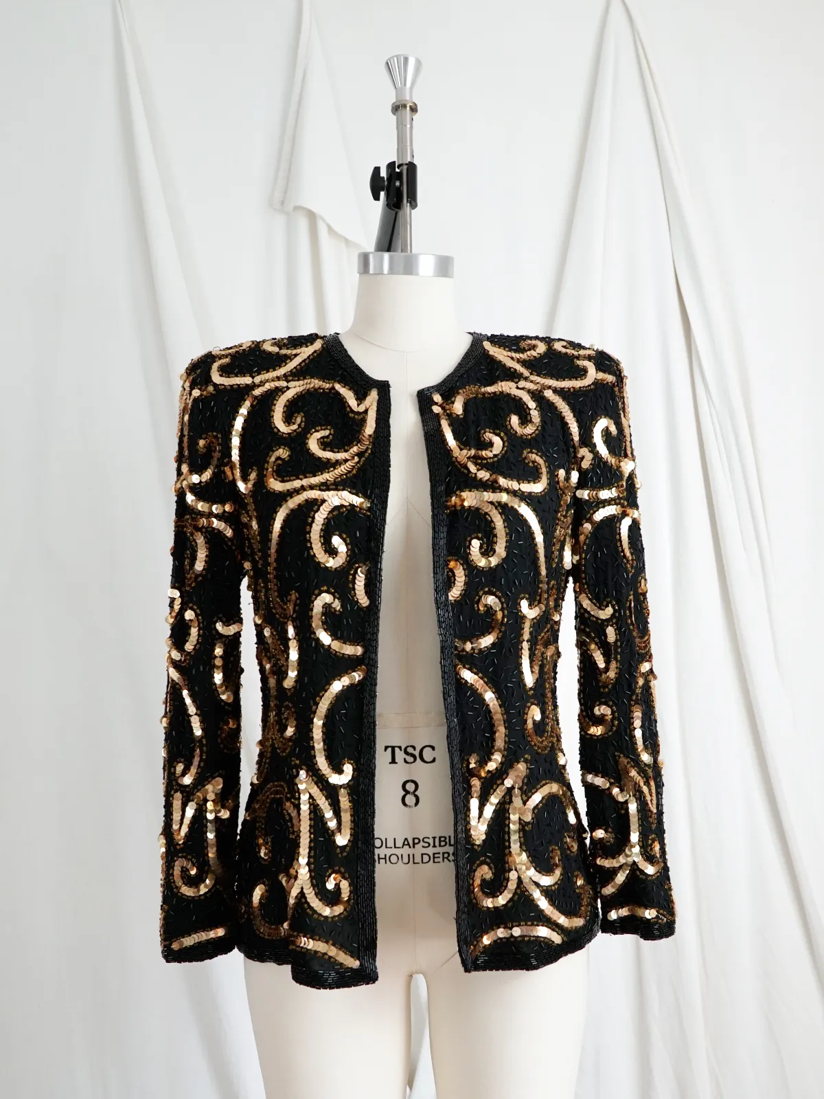 Vintage Silk Golden Sequin Jacket