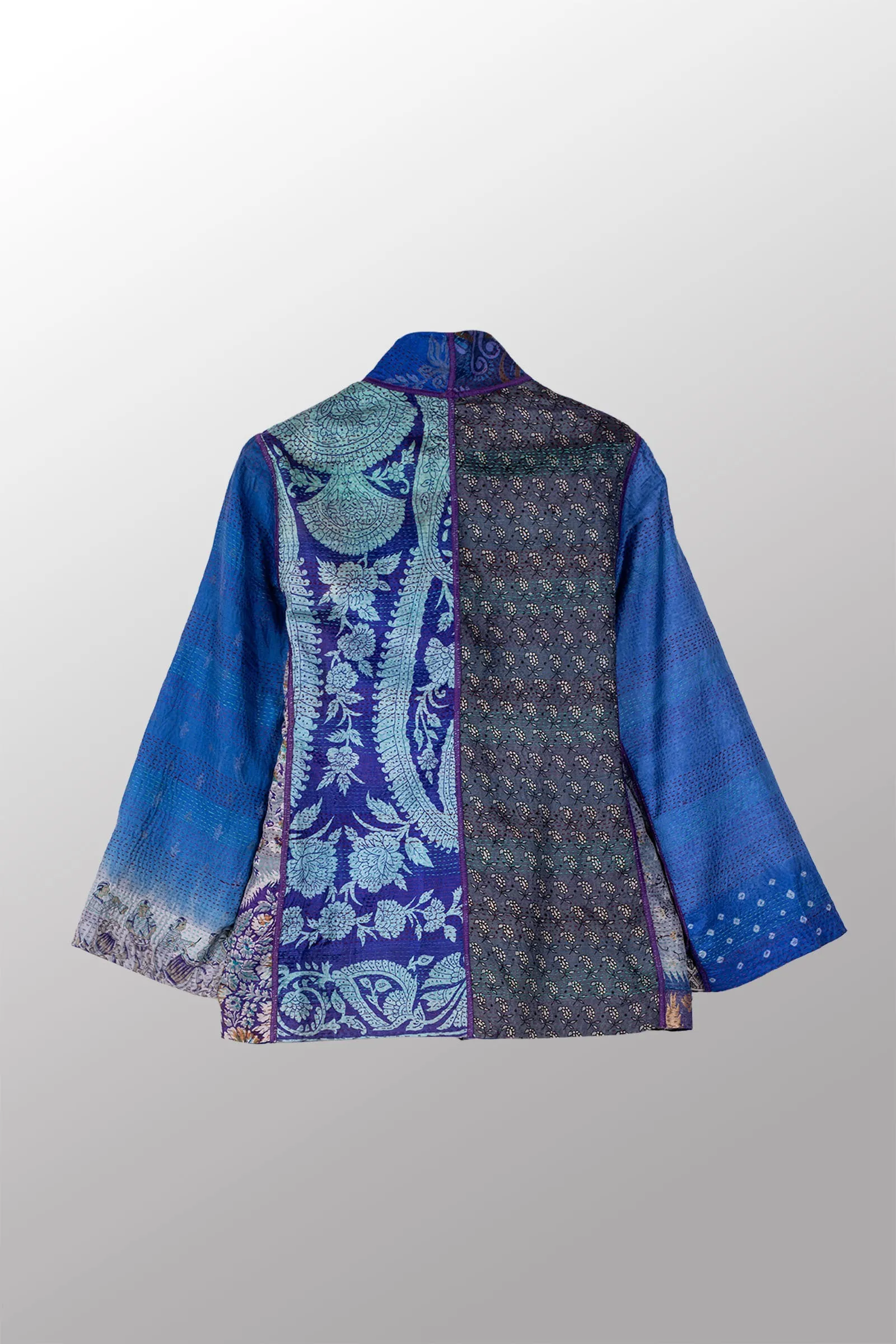 VINTAGE SILK KANTHA SHORT JKT - sv2007-0046m -