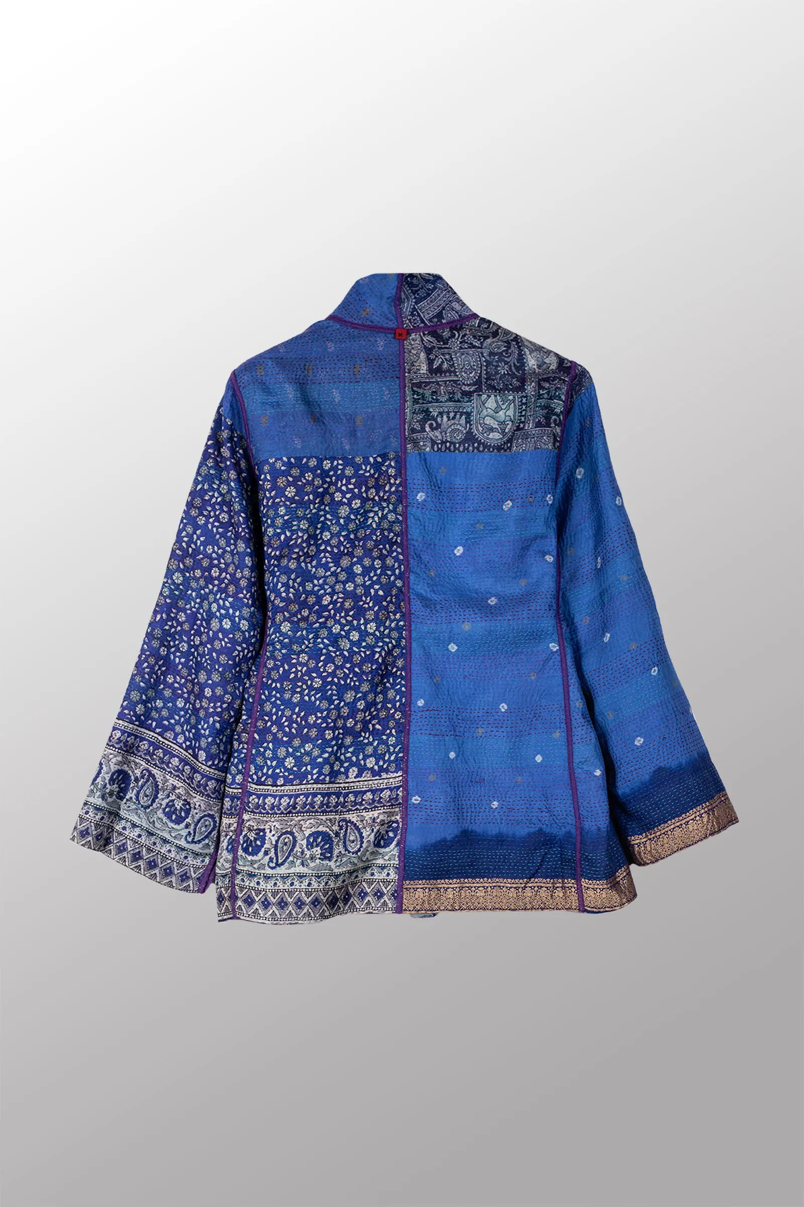 VINTAGE SILK KANTHA SHORT JKT - sv2007-0046m -