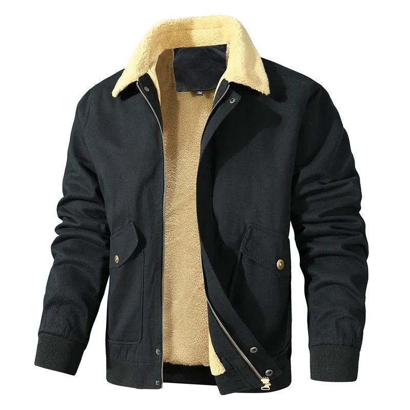 West Louis™ Men Tactical Style Fleece Bomber Jacket