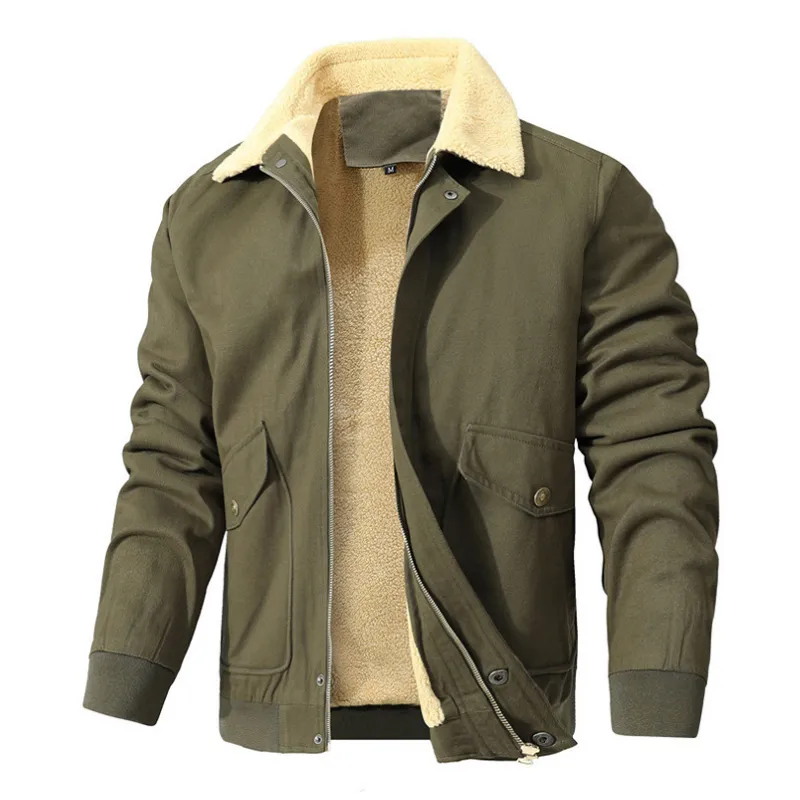 West Louis™ Men Tactical Style Fleece Bomber Jacket