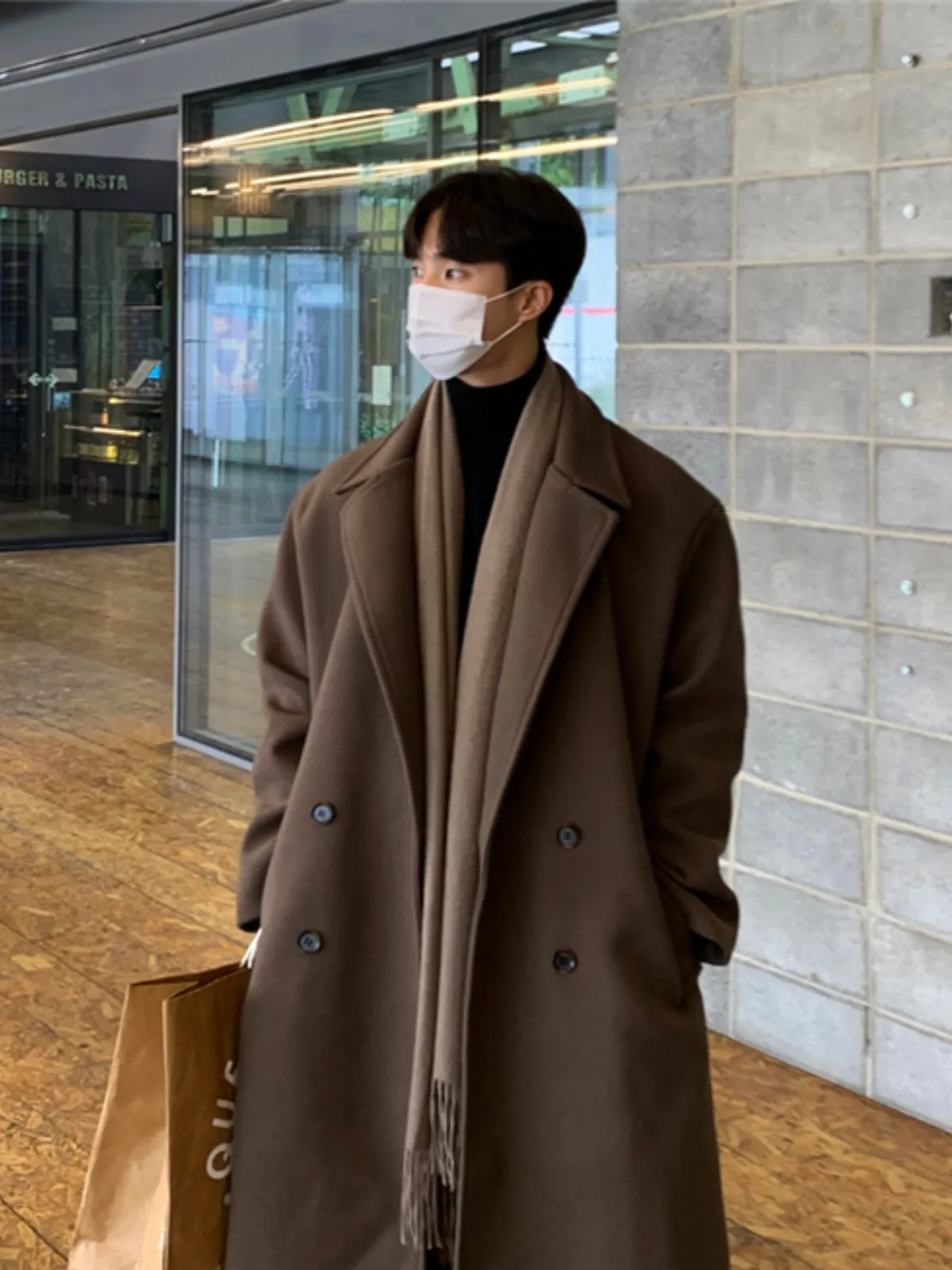 WLS Long Double Breasted Cashmere Windbreaker Coat