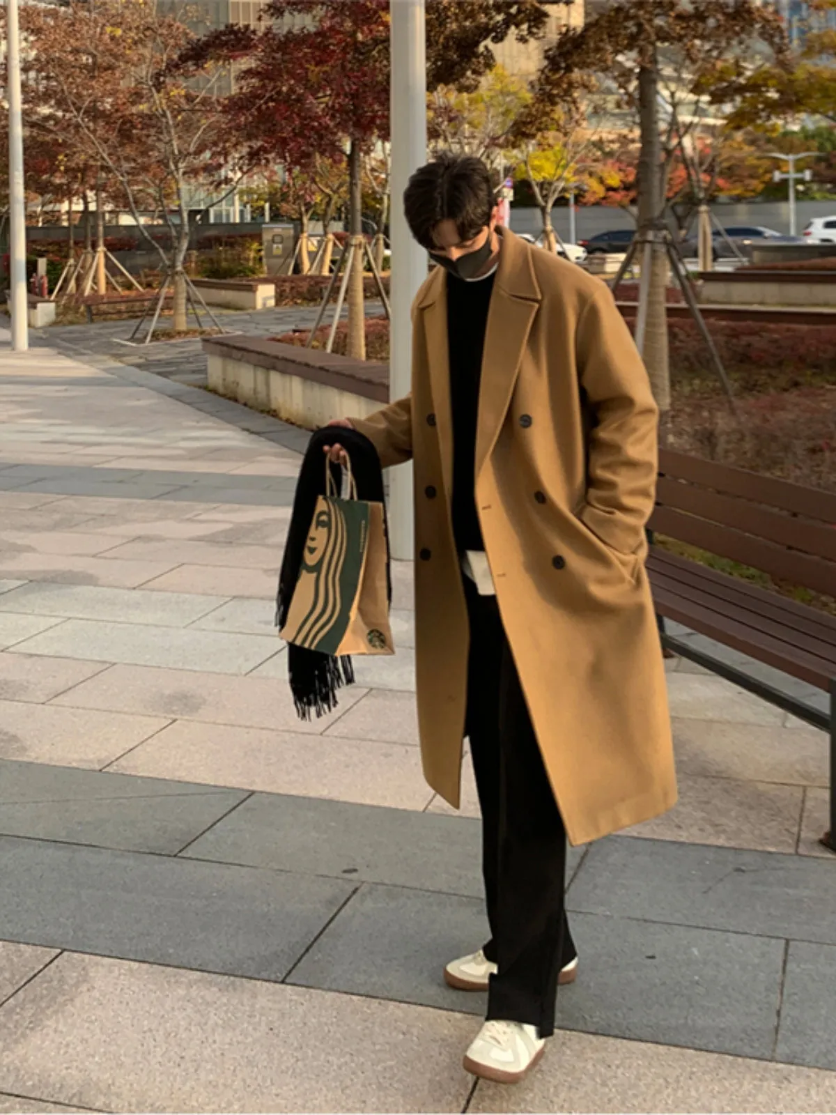 WLS Long Double Breasted Cashmere Windbreaker Coat