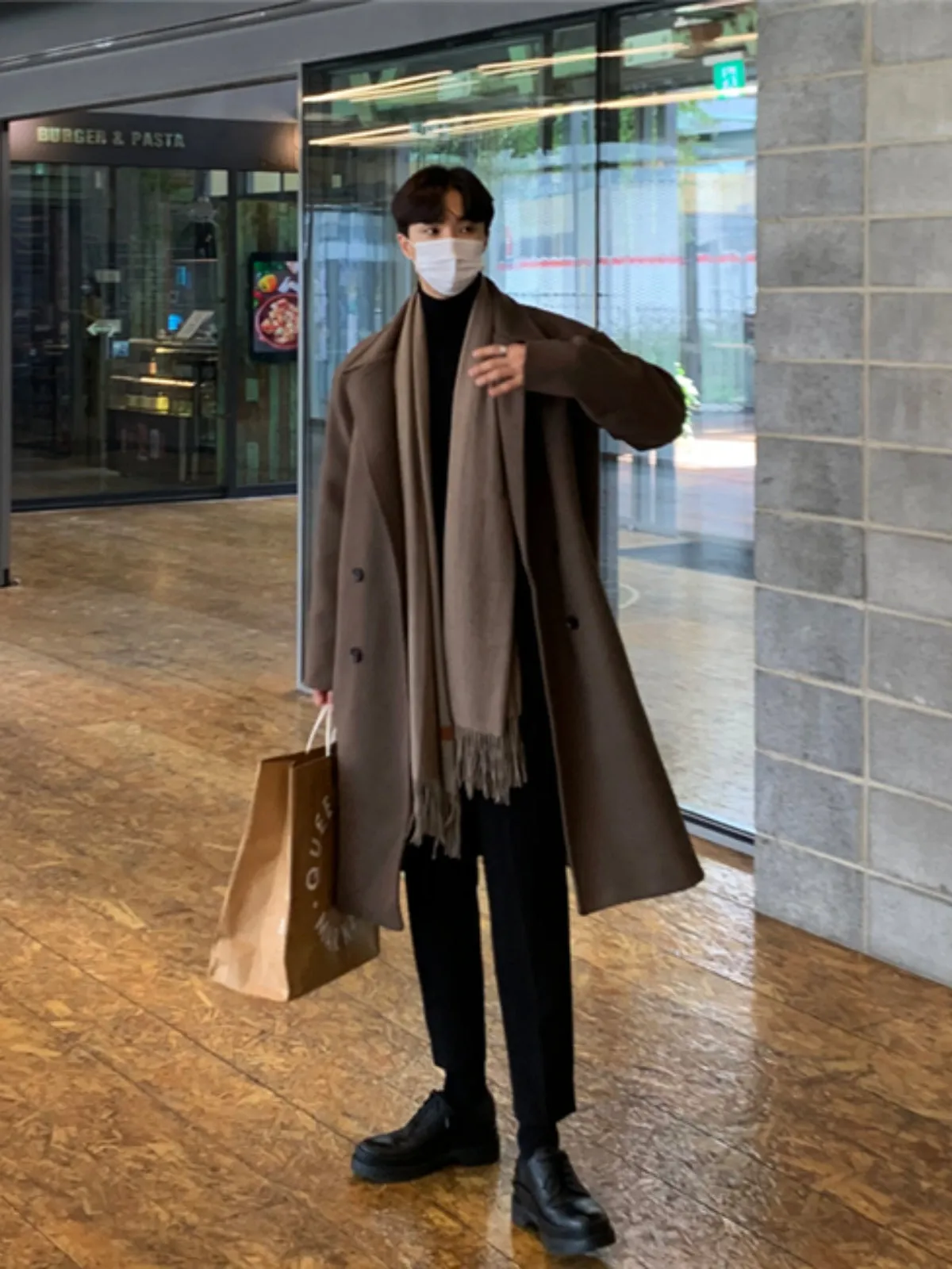 WLS Long Double Breasted Cashmere Windbreaker Coat