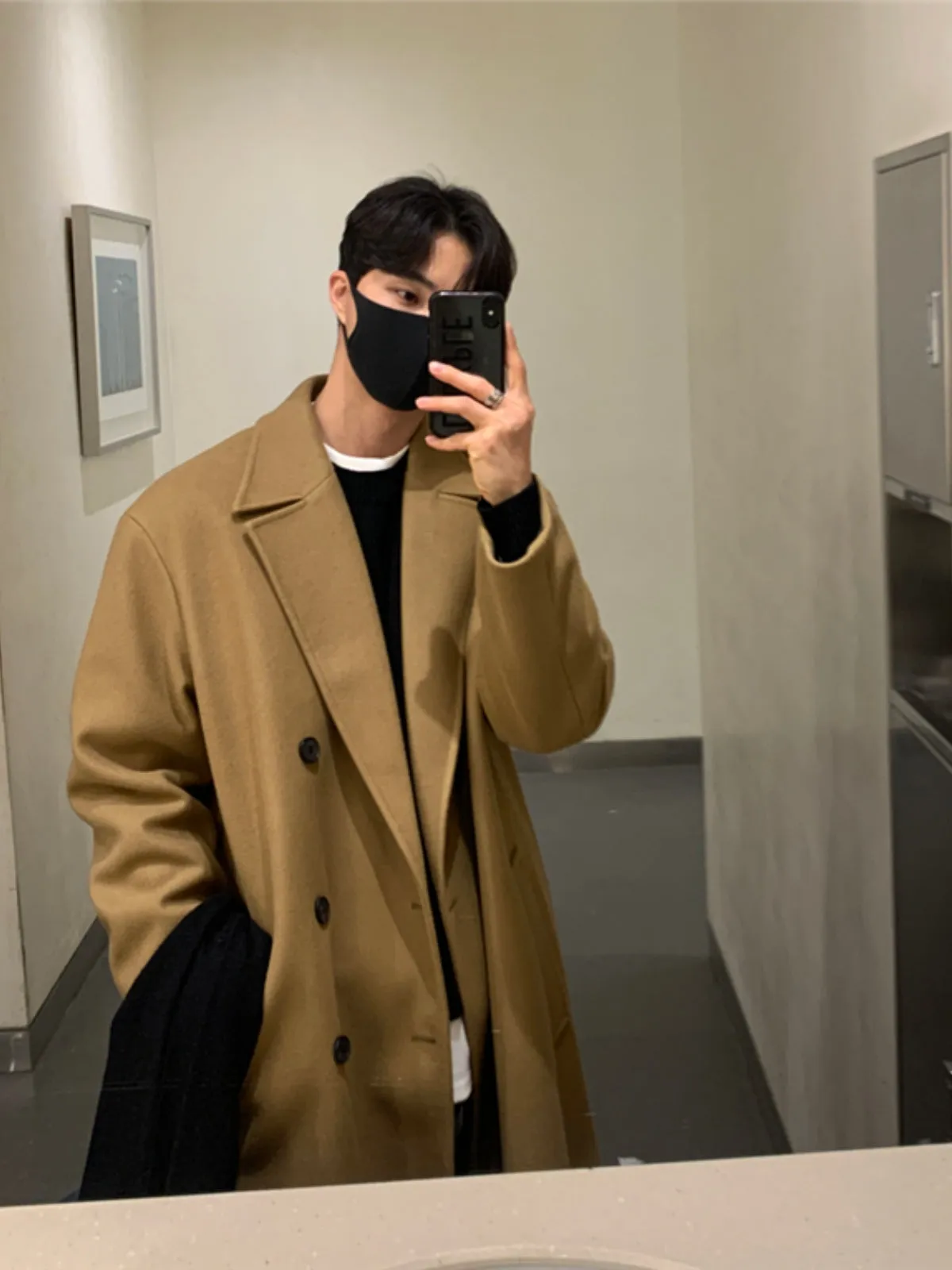 WLS Long Double Breasted Cashmere Windbreaker Coat