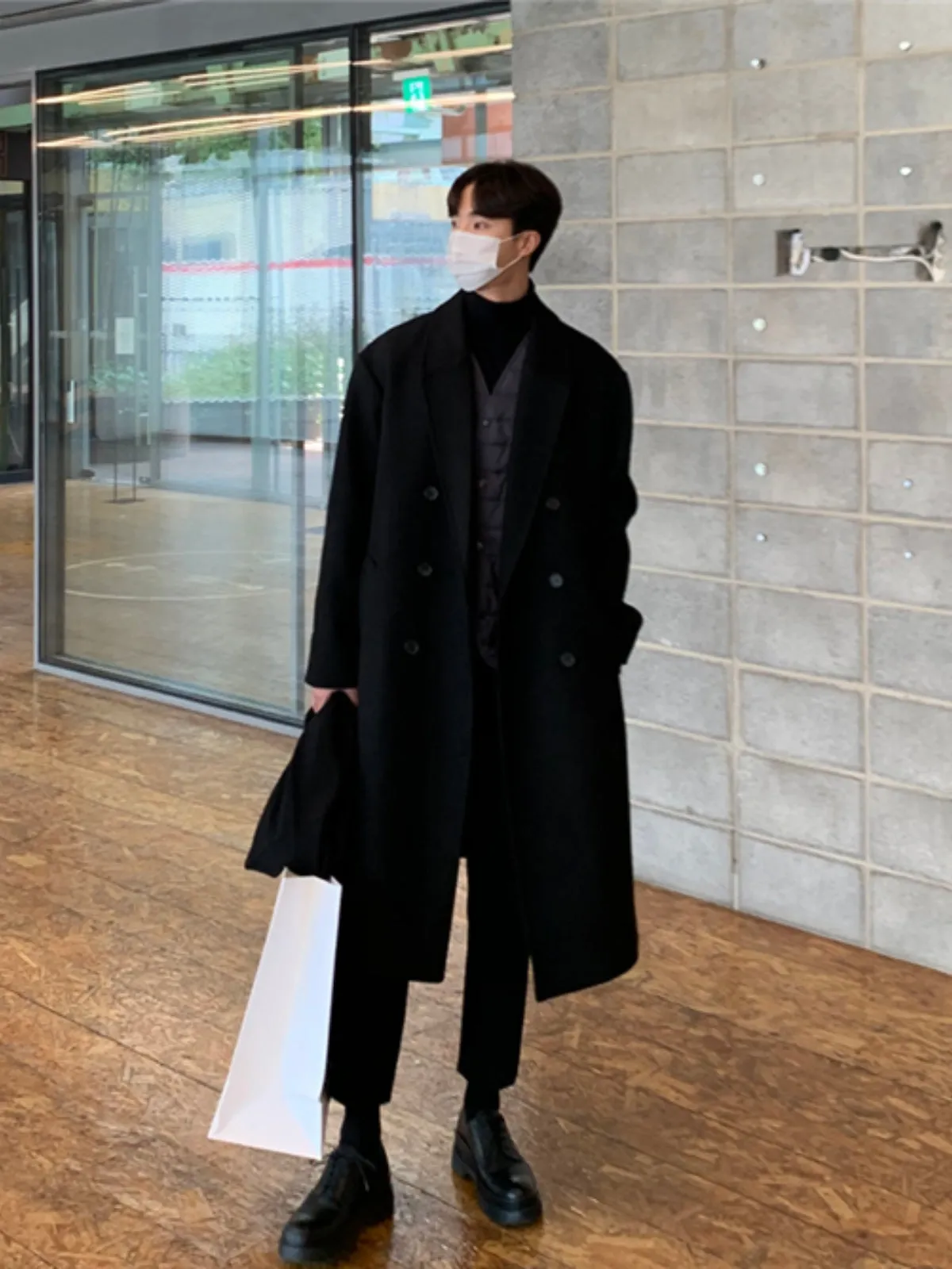 WLS Long Double Breasted Cashmere Windbreaker Coat