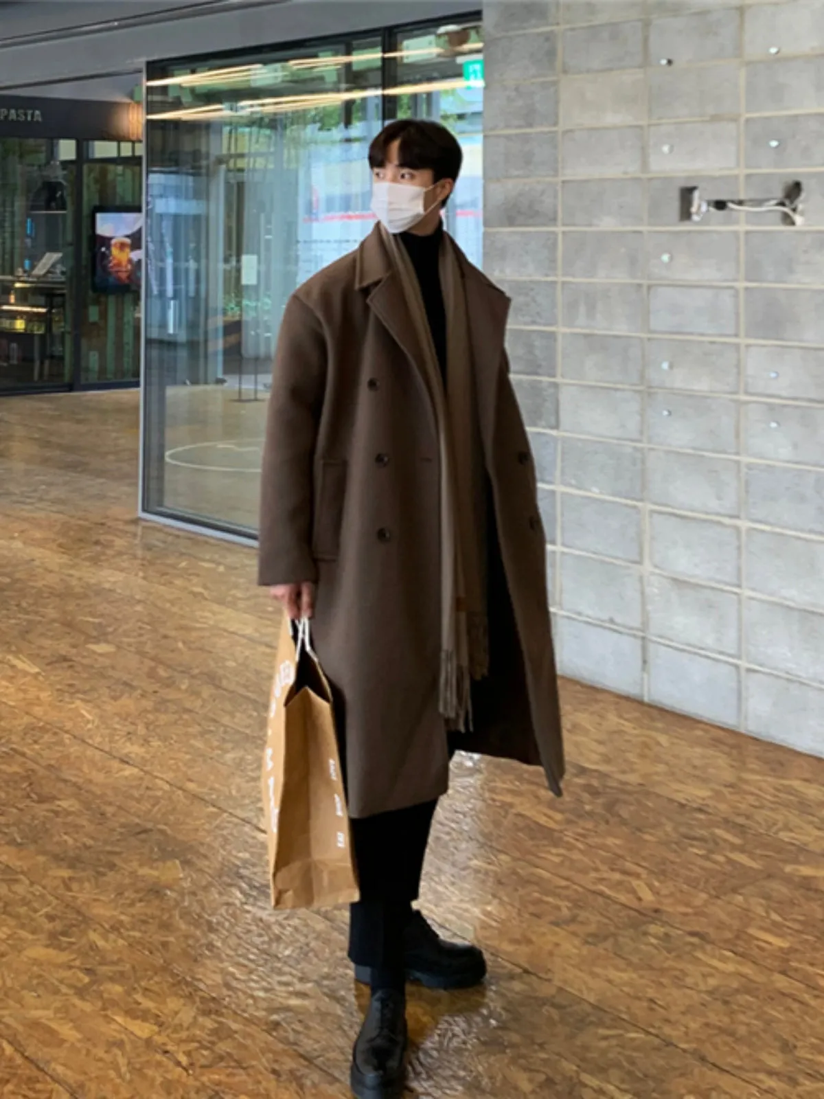 WLS Long Double Breasted Cashmere Windbreaker Coat