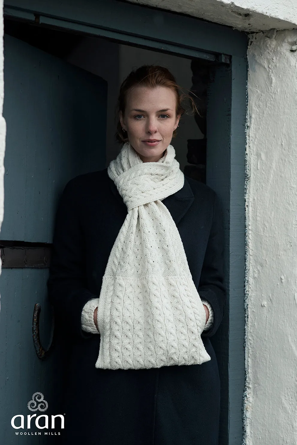 Women's Supersoft Merino Wool Wide Scarf with Pockets by Aran Mills - 4 Colours