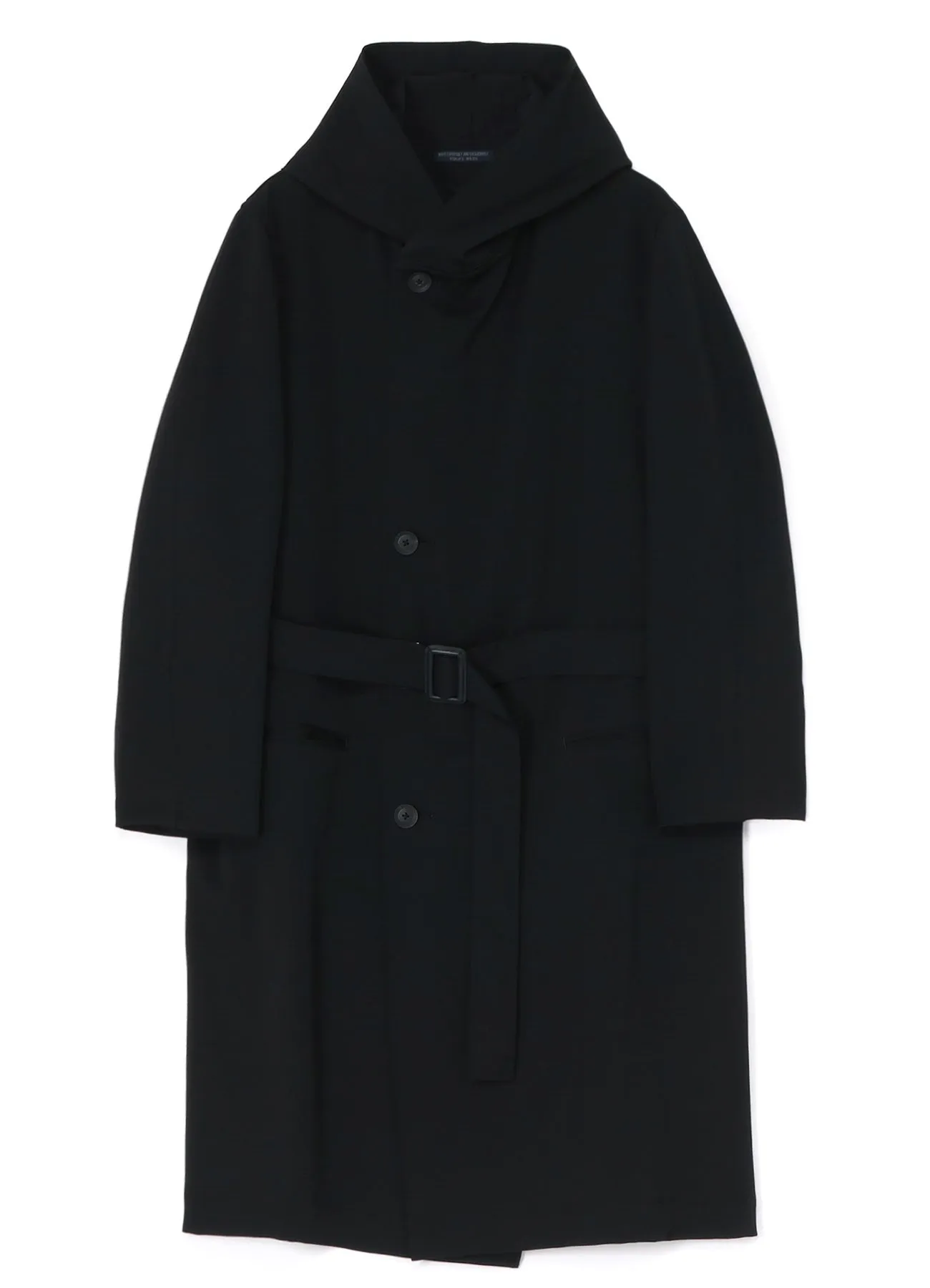 WOOL GABARDINE HOODED COAT